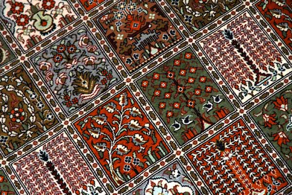 センターラグのペルシャ絨毯ヘシティー模様、イラン直輸入49079、サイズ:148x99cm(フサ含まず)