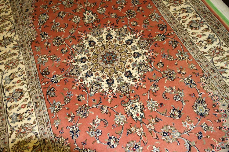 イラン輸入手織りペルシャ絨毯カシャン産地55371、サイズ:300x195cm(フサ含まず)