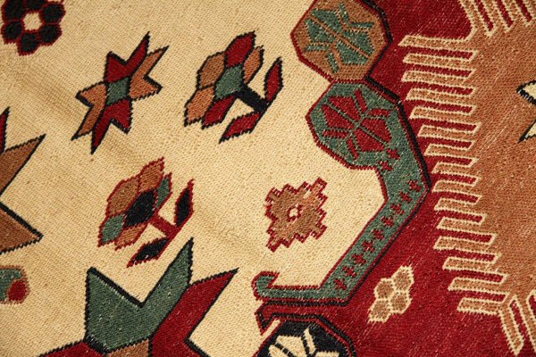 ペルシャキリム高品質ソファー前サイズ26667,サイズ:196x120cm(フサ含まず)
