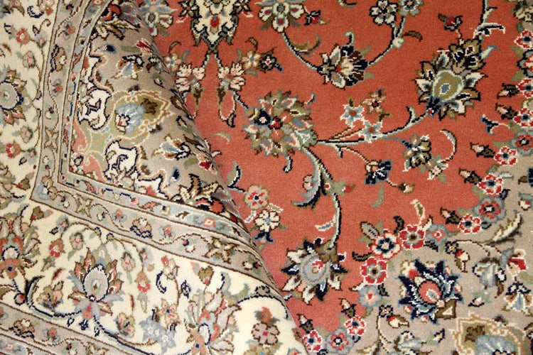 イラン輸入手織りペルシャ絨毯カシャン産地55371、サイズ:300x195cm(フサ含まず)