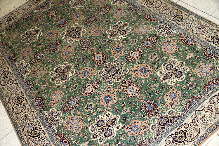 ナイン高品質有名工房ハビビヤングリーン99433、サイズ:222x158 CM