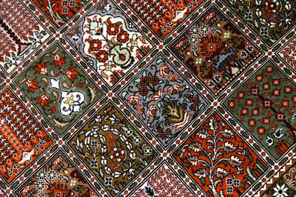センターラグのペルシャ絨毯ヘシティー模様、イラン直輸入49079、サイズ:148x99cm(フサ含まず)