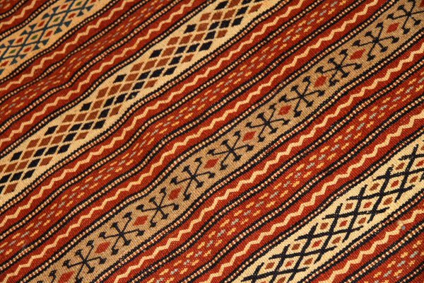イラン直輸入カラートキリムのソファー前4438、サイズ:200x140 cm(フサ含まず)