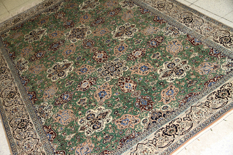 ナイン高品質有名工房ハビビヤングリーン99433、サイズ:222x158 CM