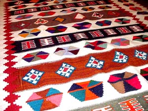 キリムカラフル高品質細かい織り方50000,サイズ:233x130cm(フサ含まず)