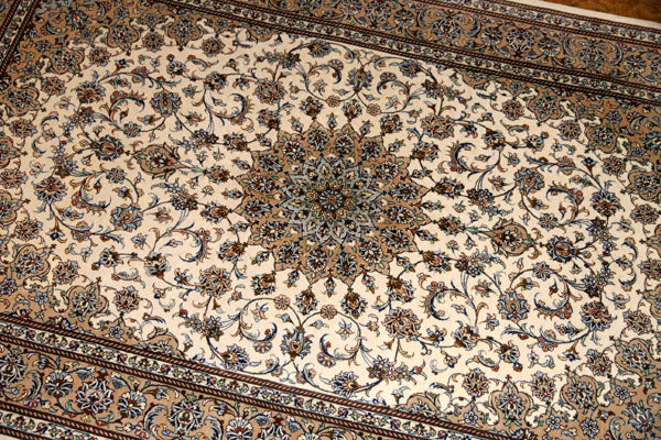 シルクジュウタンペルシャカシャーン、メダリオンデザイン47083、サイズ:154x98 CM