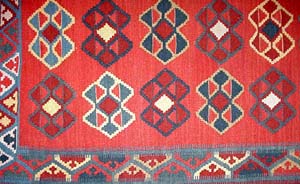 キリムキッチンマットアクセントラグ189000、サイズ:222x90cm(フサ含まず)
