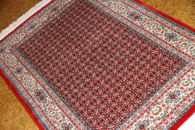 手織りペルシャ絨毯イラン製ムード産地センターラグサイズ188698、サイズ:145x100 CM (フサを含まず)