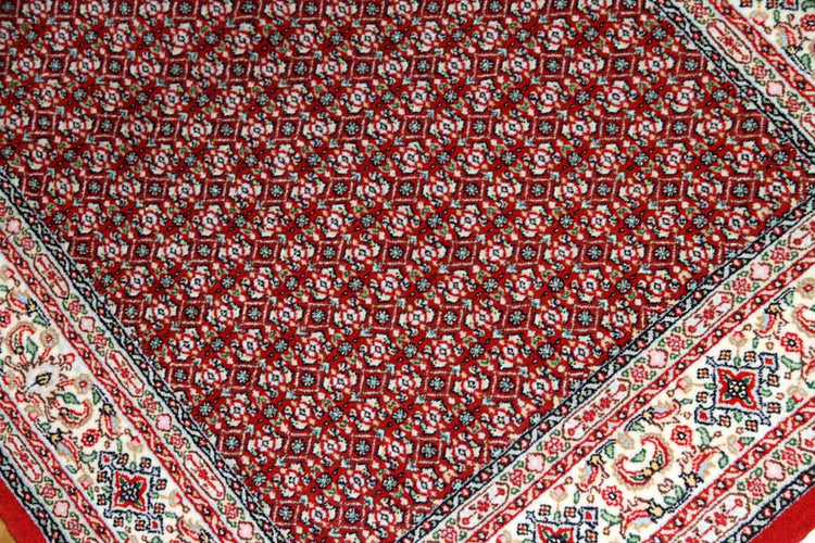 手織りペルシャ絨毯イラン製ムード産地センターラグサイズ188698、サイズ:145x100 CM (フサを含まず)