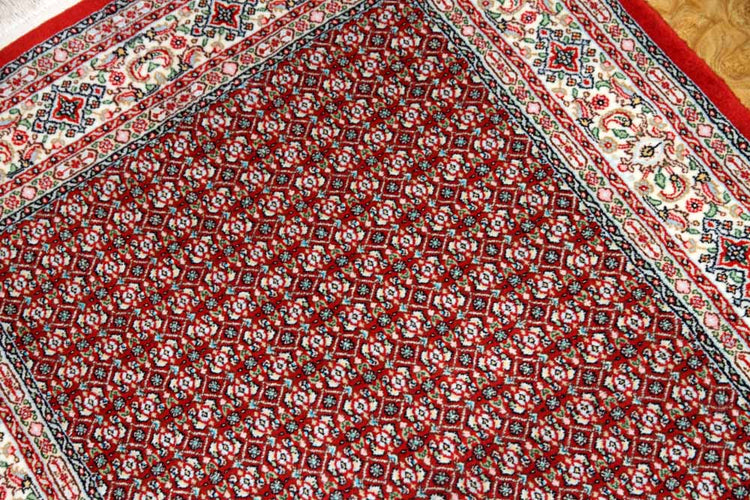 手織りペルシャ絨毯イラン製ムード産地センターラグサイズ188698、サイズ:145x100 CM (フサを含まず)