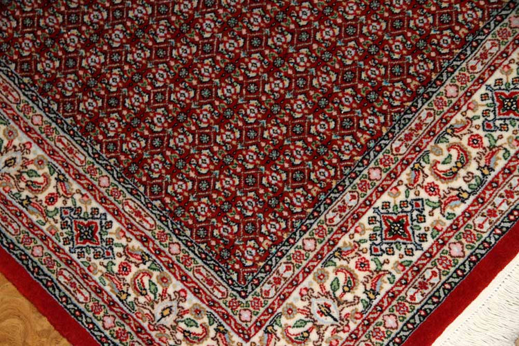 手織りペルシャ絨毯イラン製ムード産地センターラグサイズ188698、サイズ:145x100 CM (フサを含まず)