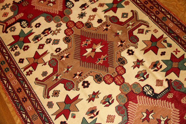ペルシャキリム高品質ソファー前サイズ26667,サイズ:196x120cm(フサ含まず)