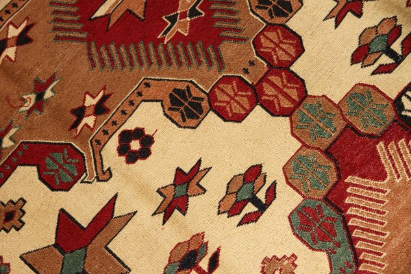 ペルシャキリム高品質ソファー前サイズ26667,サイズ:196x120cm(フサ含まず)
