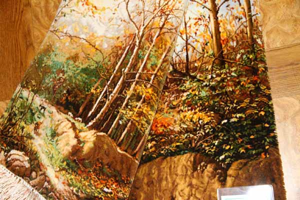 自然の風景ペルシャ絨毯タペストリー49116,サイズ:96x50cm(フサ含まず)