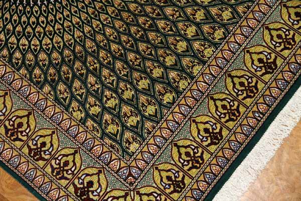 インテリアマットシルク、輸入玄関マットのシルククムペルシャ絨毯49053、サイズ:122x78cm