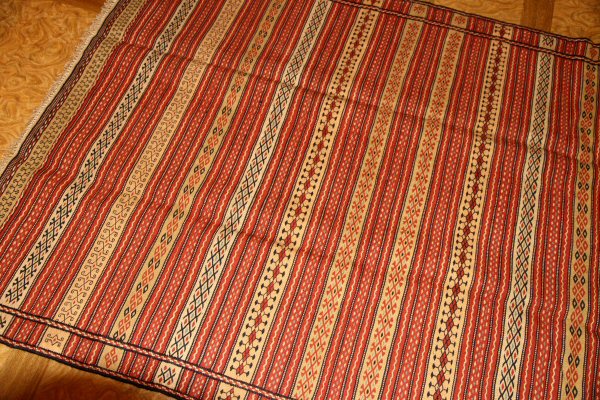 イランのペルシャキリムカラート産地ラグ4448,サイズ:205x145 CM