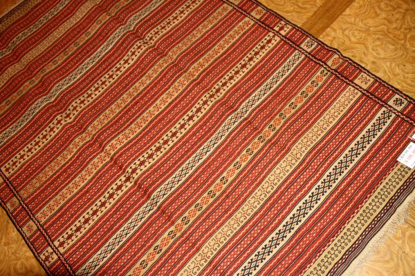 イランのペルシャキリムカラート産地ラグ4448,サイズ:205x145 CM