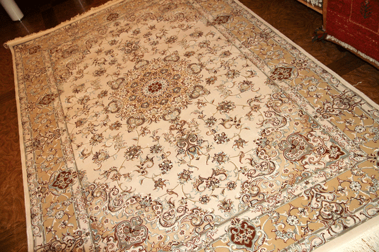 イラン輸入機械織りラグのペルシャ模様770017,サイズ:220x150 CM