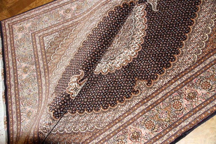 インテリアラグペルシャカーペットタブリズマヒ57050、サイズ:210x155cm(フサ含まず)