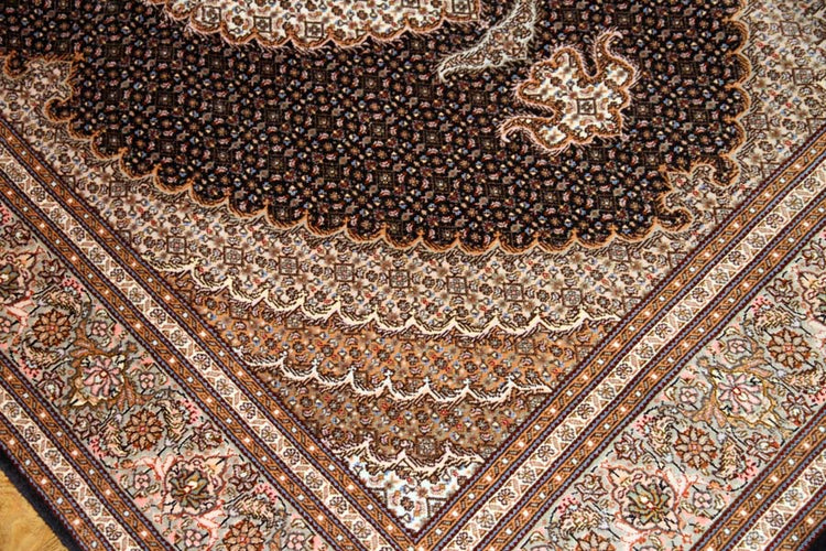 インテリアラグペルシャカーペットタブリズマヒ57050、サイズ:210x155cm(フサ含まず)