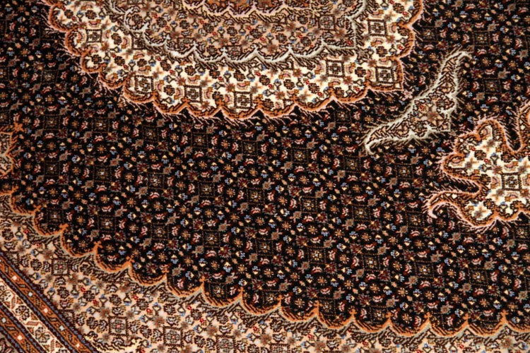 インテリアラグペルシャカーペットタブリズマヒ57050、サイズ:210x155cm(フサ含まず)