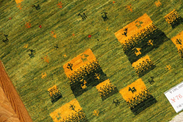 高品質手織りペルシャギャッベコルデスタンギャッベイラン製58444、サイズ:88x61cm(フサ含まず)