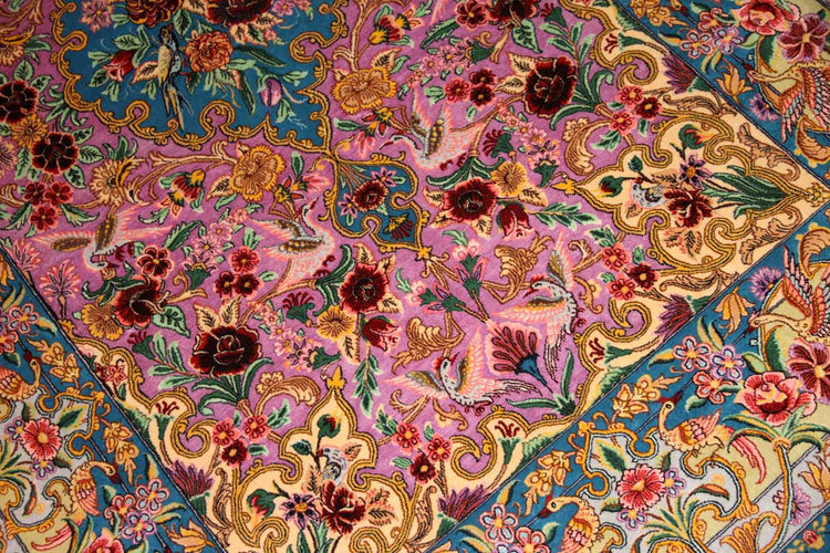 イスファハン産手織りペルシャ絨毯、高級ラグの直輸入311700、サイズ:236x155cm(フサ含まず)
