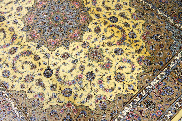 最高級カシャーンシルクリビング手織りペルシャ絨毯75198 , サイズ:250x200cm