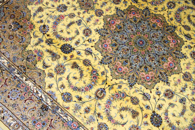 最高級カシャーンシルクリビング手織りペルシャ絨毯75198 , サイズ:250x200cm