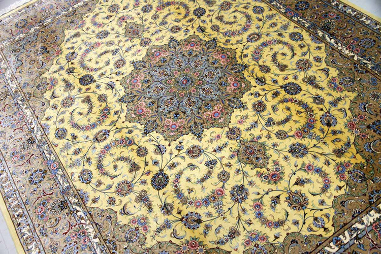 最高級カシャーンシルクリビング手織りペルシャ絨毯75198 , サイズ:250x200cm