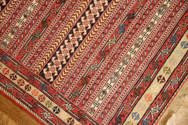 高級シルジャンキリム草木染めラグサイズ34582,サイズ:190x130cm(フサ含まず)