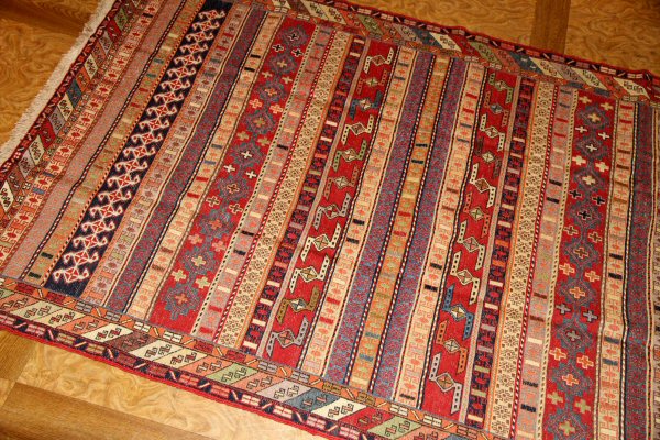 ペルシャキリムのシルジャン産地ラグサイズ34536,サイズ:196x123cm(フサ含まず)