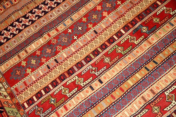 ペルシャキリムのシルジャン産地ラグサイズ34536,サイズ:196x123cm(フサ含まず)