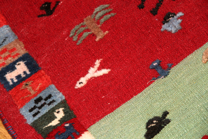 キリムとギャッベの織り方玄関サイズ9900017、サイズ:124x87cm(フサ含まず)