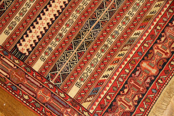 高級シルジャンイランインポートキリムラグ34580,サイズ:210x122cm(フサ含まず)