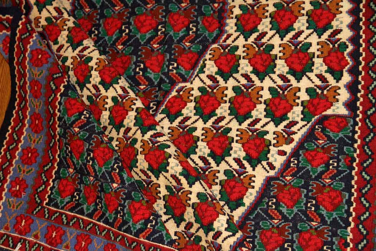 セネのコルデスタンキリムのセンターラグ1490001,サイズ:165x113cm(フサ含まず)