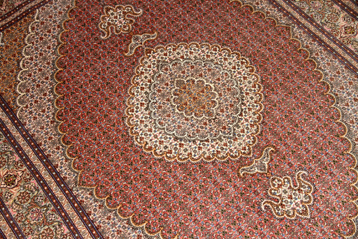 medallion design persian carpet マヒラグ50151、ペルシャ 絨毯 工房:KAMALOLMOLK、サイズ:202x151cm(フサ含まず)
