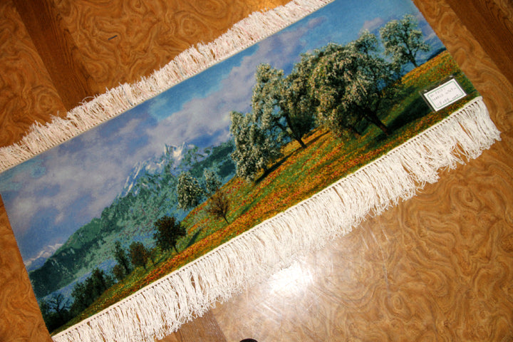 mountain view carpet 山の景色絨毯50101、絨毯山デザイン、山模様カーペット、サイズ:118x44CM