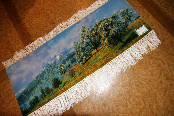 mountain view carpet 山の景色絨毯50101、絨毯山デザイン、山模様カーペット、サイズ:118x44CM