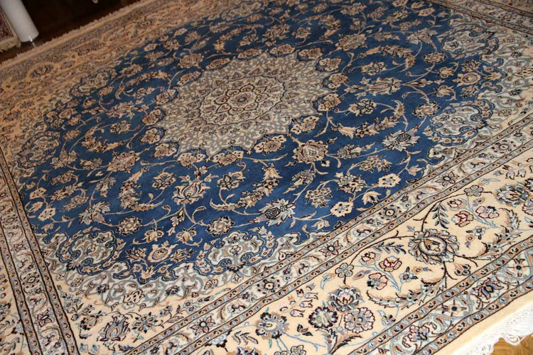 憧れのナインブルー正方形リビングペルシャ絨毯286000、サイズ:256x250 CM