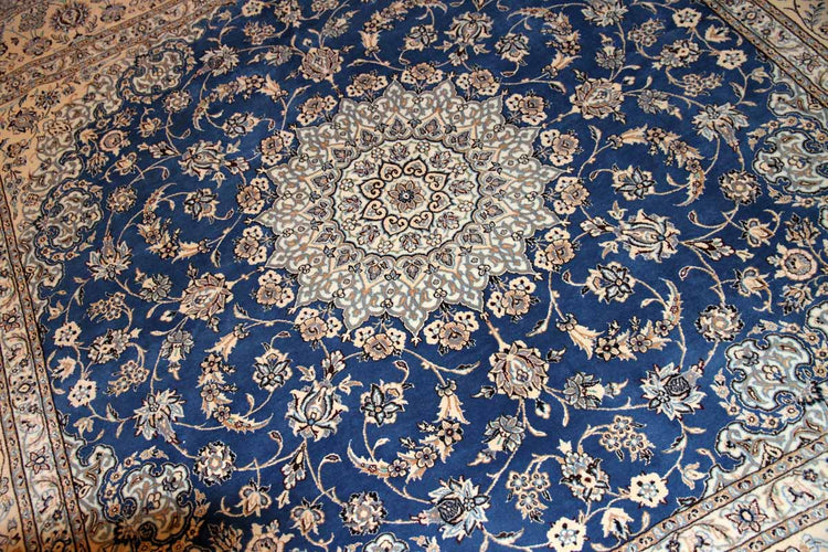 憧れのナインブルー正方形リビングペルシャ絨毯286000、サイズ:256x250 CM