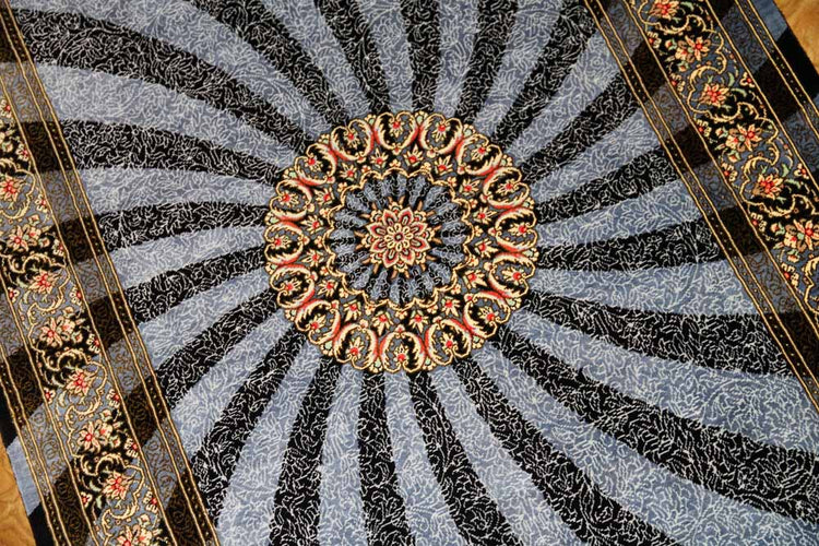 とても珍しい手織りペルシャ絨毯シルク100%,玄関マット248387,サイズ:118x80 CM