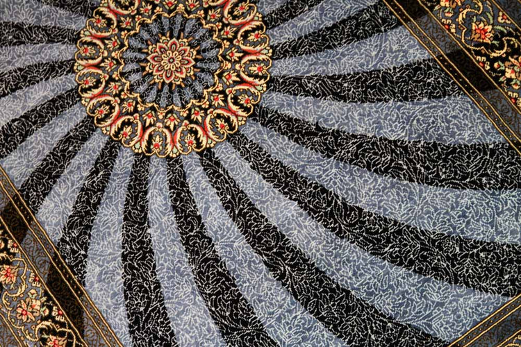 とても珍しい手織りペルシャ絨毯シルク100%,玄関マット248387,サイズ:118x80 CM