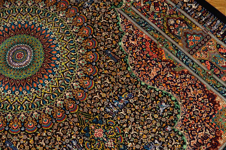ジャムシディー有名工房センターラグ、手織りペルシャ絨毯60025,サイズ:160x101 CM (フサ含まず)