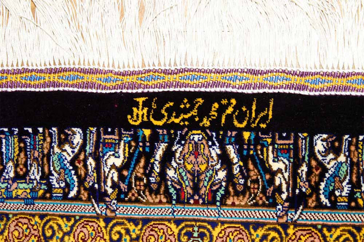 ジャムシディー有名工房センターラグ、手織りペルシャ絨毯60025,サイズ:160x101 CM (フサ含まず)
