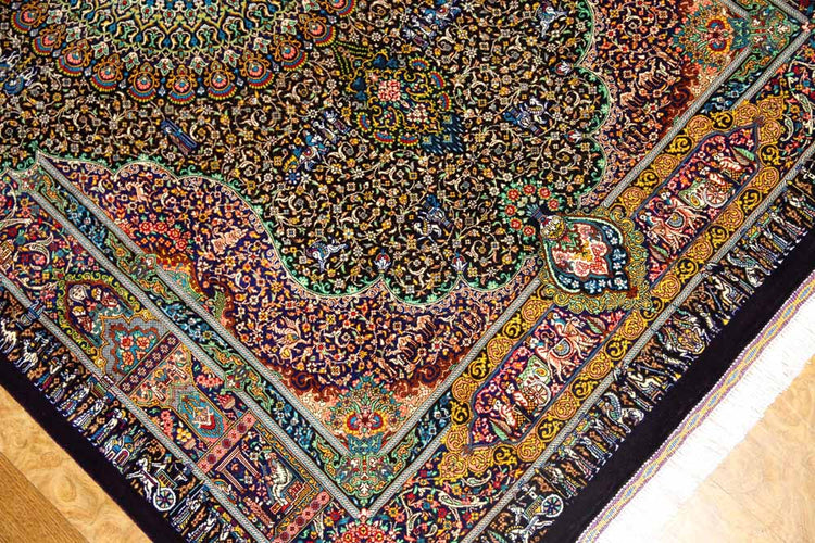 ジャムシディー有名工房センターラグ、手織りペルシャ絨毯60025,サイズ:160x101 CM (フサ含まず)