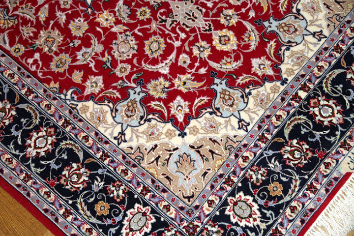レッドカーペットラグペルシャ手織り絨毯50147,赤いじゅうたん、サイズ:200x132cm(フサ含まず、