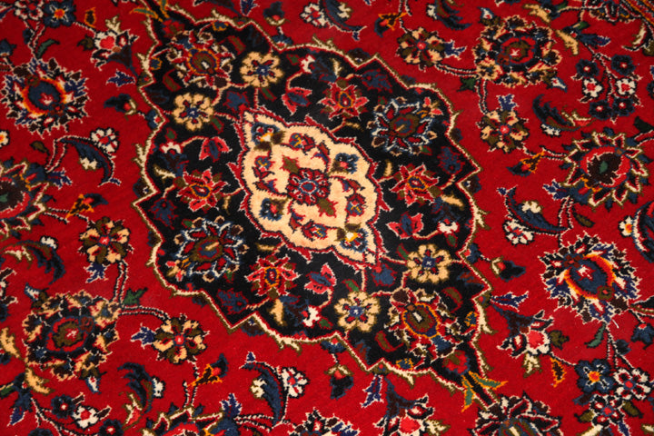 通販カーペットのペルシャ柄カシャーンラグ50125、サイズ:216x138cm(フサ含まず)