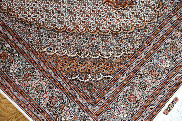 じゅうたんイラン直輸入の手織りペルシャラグ50154、サイズ:205x151cm(フサ含まず)