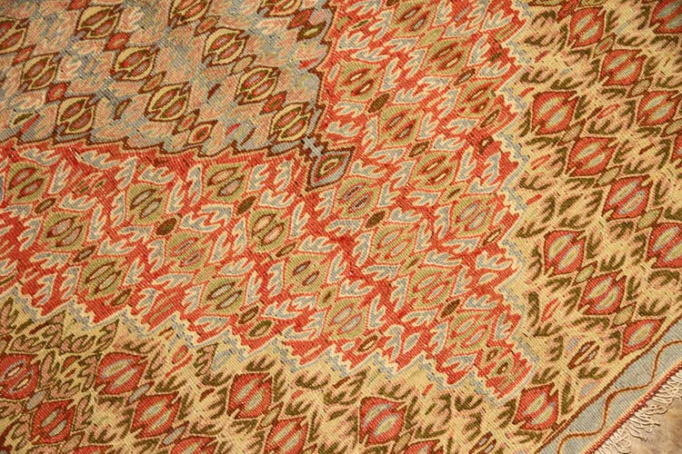 高級玄関マットキリム、セネ産地ウール46520、サイズ:103x78cm(フサ含まず)